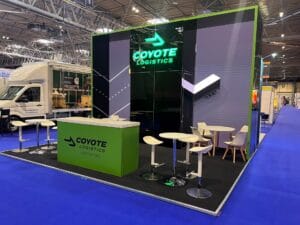 coyote logistics exhibition stand that has been finished